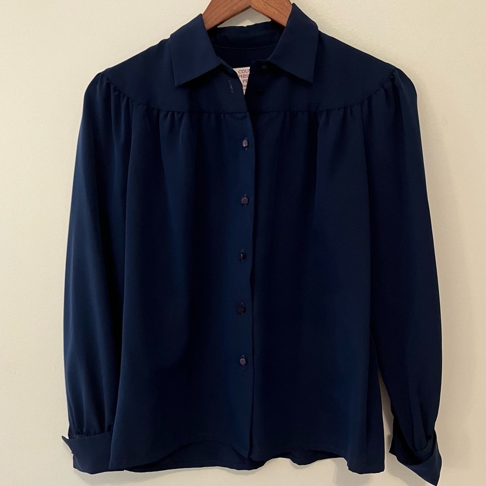 Country Sophisticates Petites Small Pendleton Navy Button Down Preppy Office